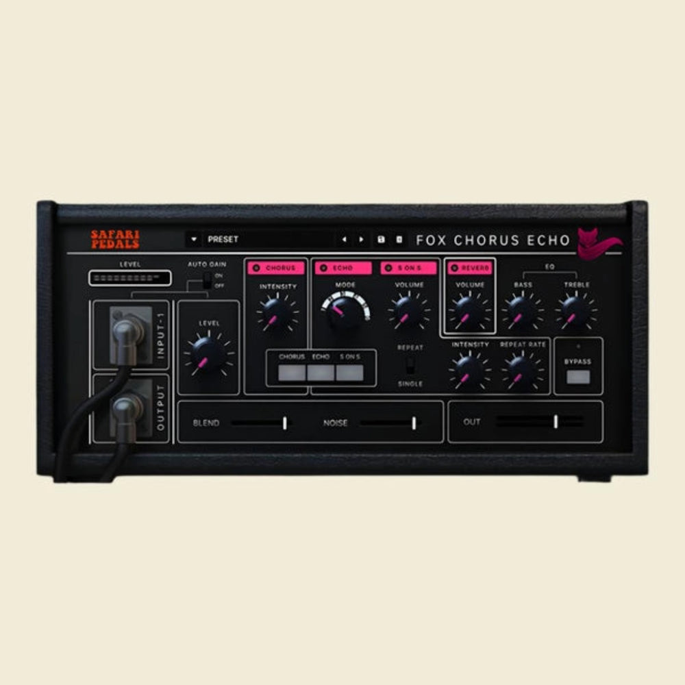 Safari Pedals Fox Echo Chorus - Classic tape echo with a vintage vibe