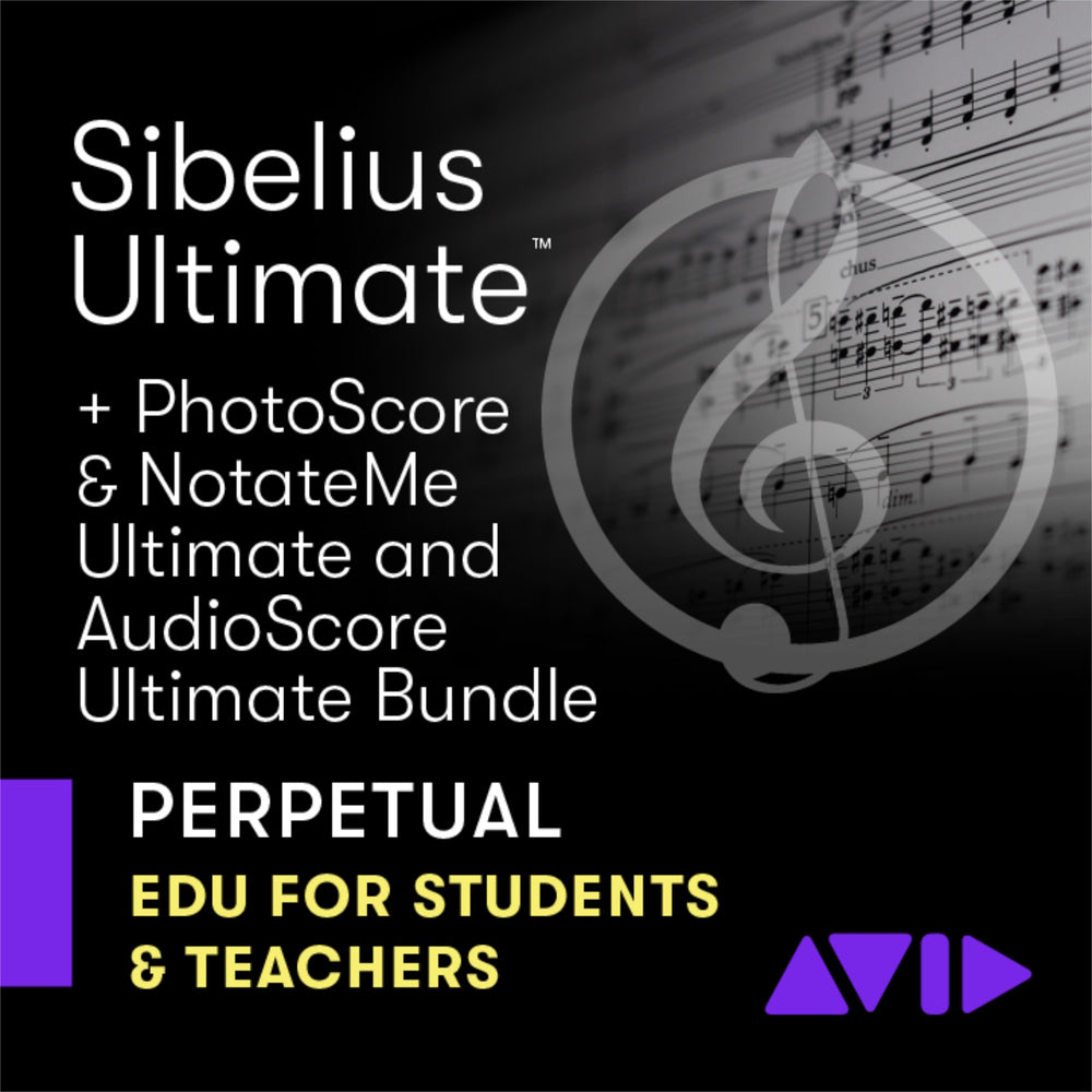 Sibelius Ultimate Perpetual License New + PhotoScore and NotateMe Ultimate + AudioScore Ultimate - Education Pricing