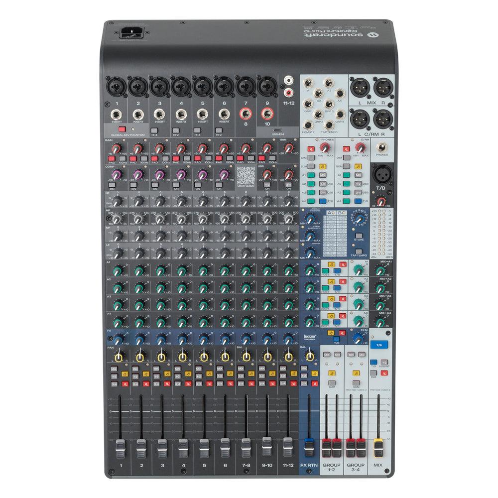 Soundcraft Signature Plus 12 12-Channel Analog Mixer - front view