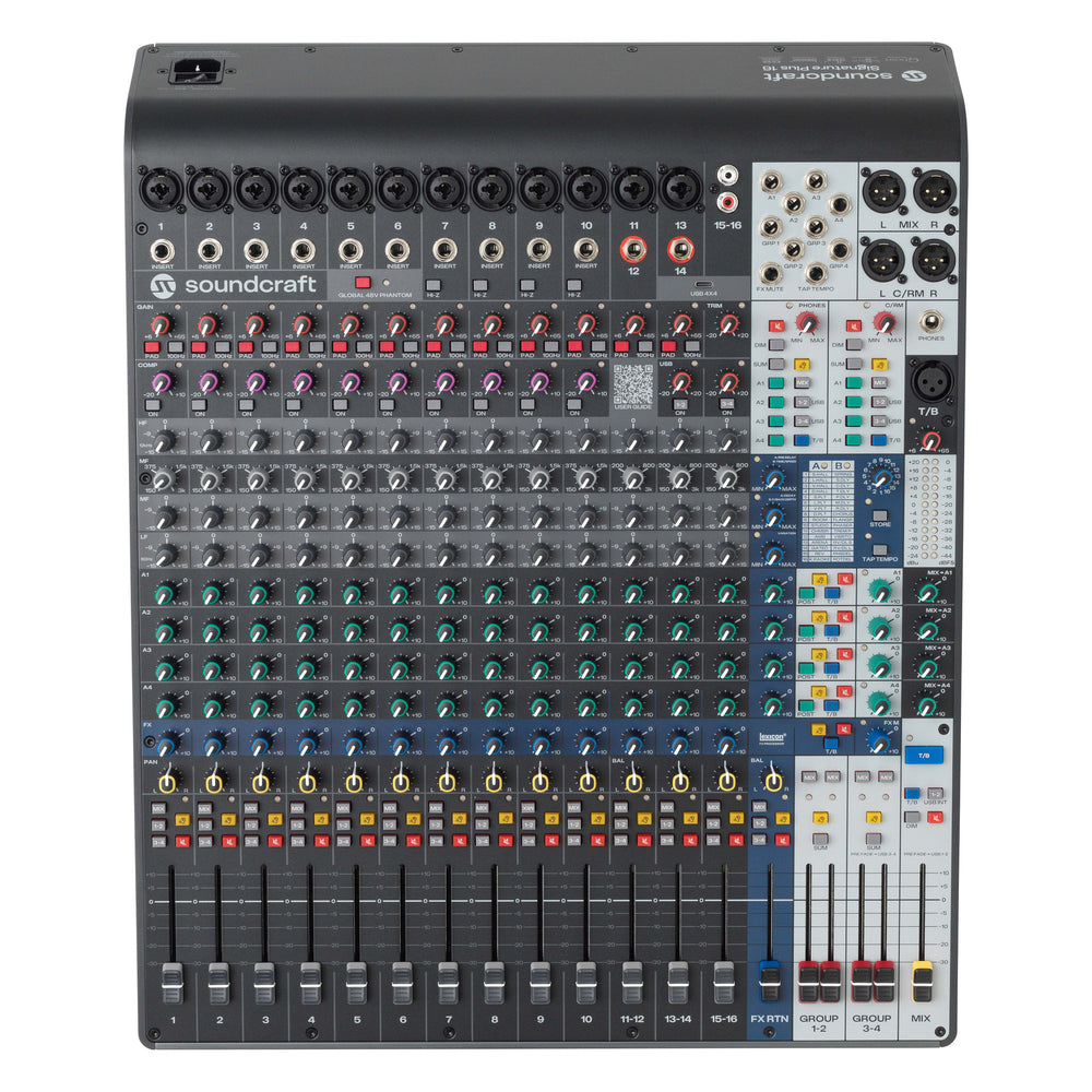 Soundcraft Signature Plus 16 16-Channel Analog Mixer - front view