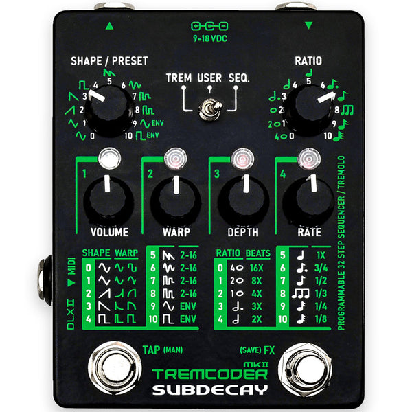 Subdecay TremCoder MkII Tremolo Sequencer Pedal