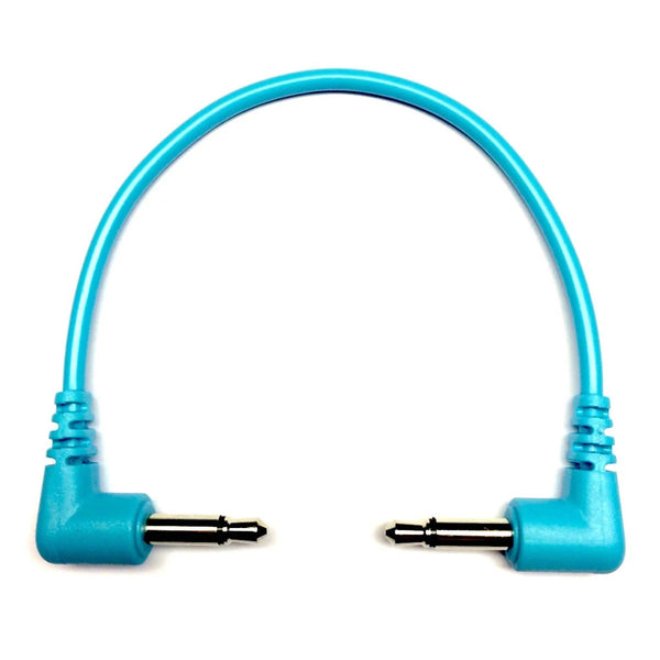 Câble de raccordement Eurorack coudé à droite Tendrils 10 cm cyan, lot de 6