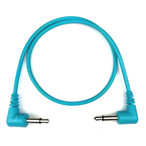 Câble de raccordement Eurorack coudé à droite Tendrils 30 cm cyan, lot de 6
