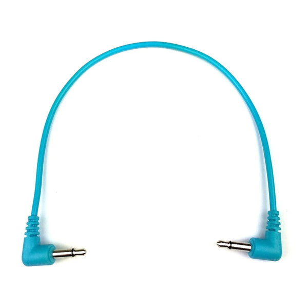 Câble de raccordement Eurorack coudé à droite Tendrils 20 cm cyan, lot de 6