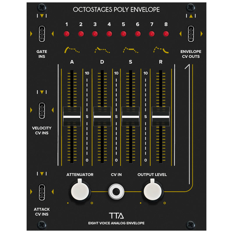 Tiptop Octostages 8 Voice Analog Envelope Generator