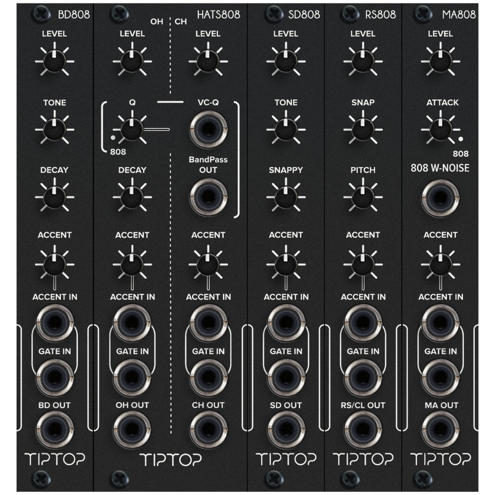 Tiptop 808 Bundle (MA808, BD808, SD808, HATS808, RS808)Black