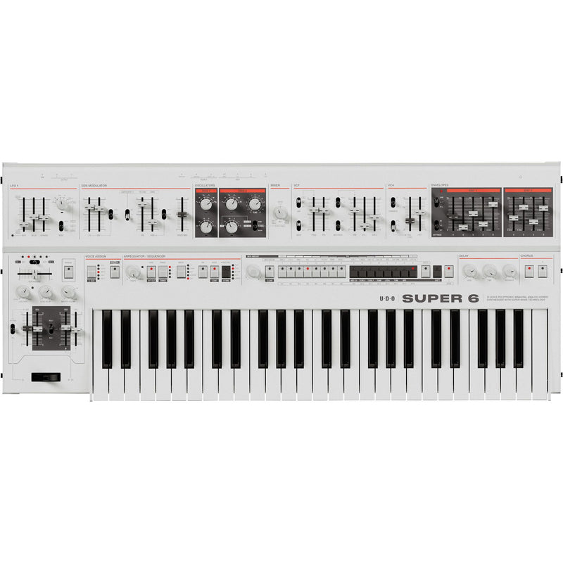 UDO Super 6 ST49 Polyphonic Hybrid Keyboard Synth White