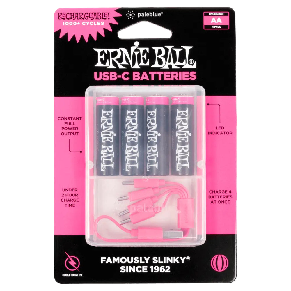 Lot de 4 piles AA rechargeables USB-C Ernie Ball par Paleblue