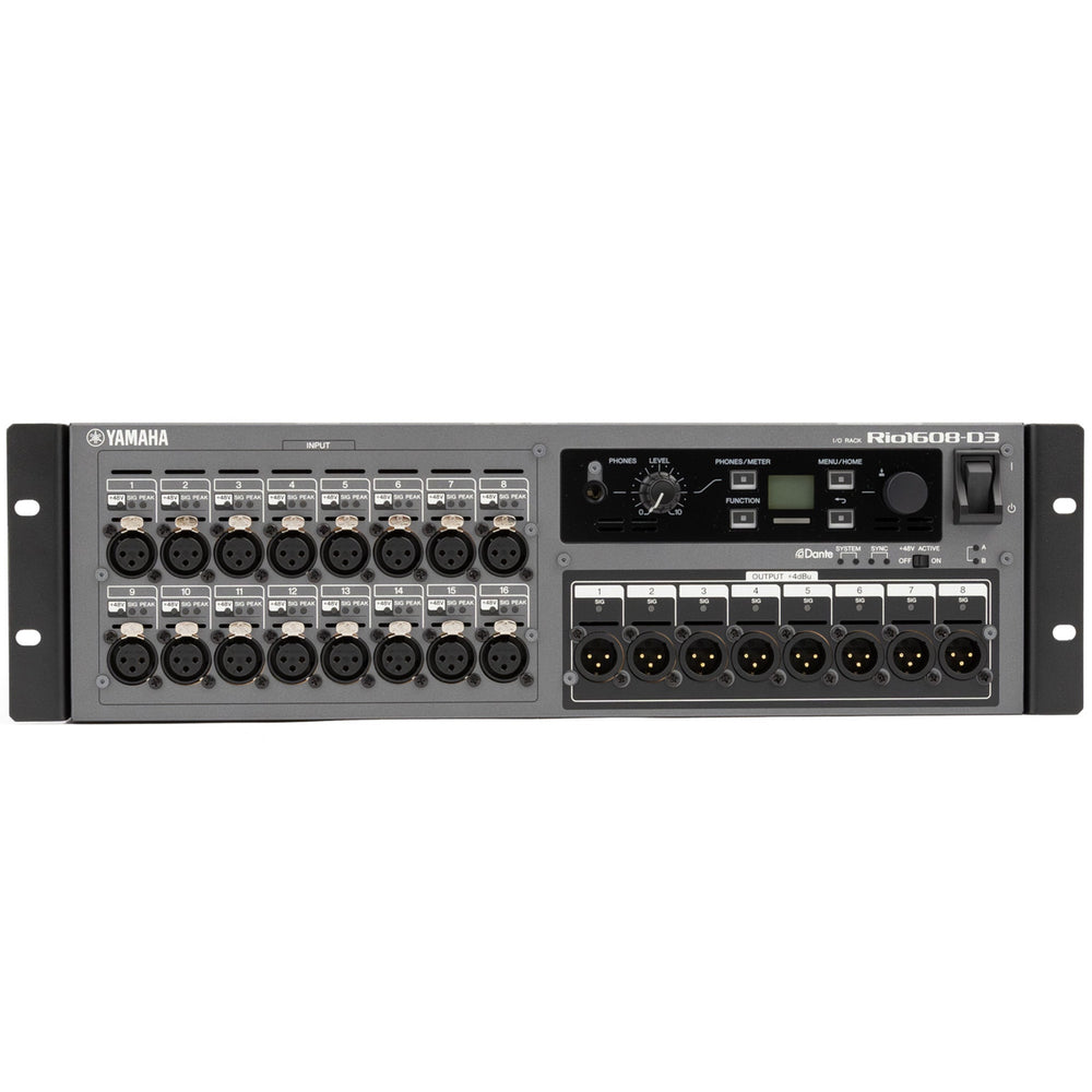Audio Video Rack Input/output Yamaha Rio1608-D3 I/O Rack 16 Analog Inputs 8-Outputs Dante