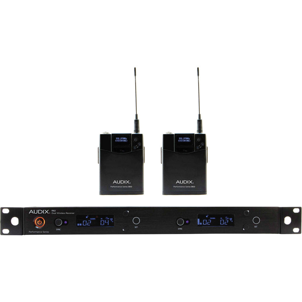 Audix AP62BP Wireless Mic System R62 Rx with two B60