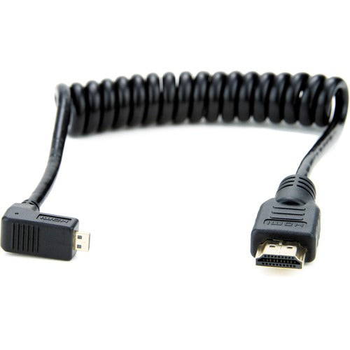 Atomos Coiled Micro To Full HDMI Cable 30cm Angled