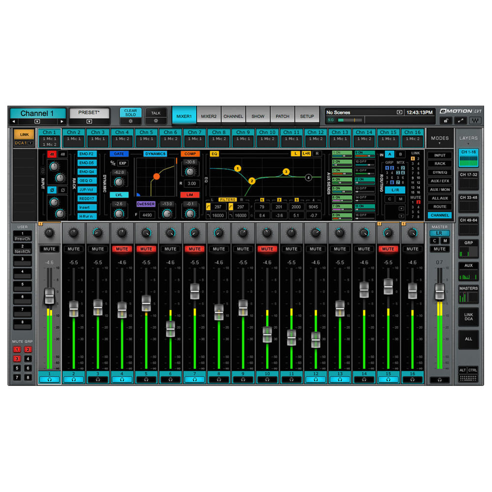 Waves Emotion LV1 64 Stereo Channel Mixer With Emo D5 Software