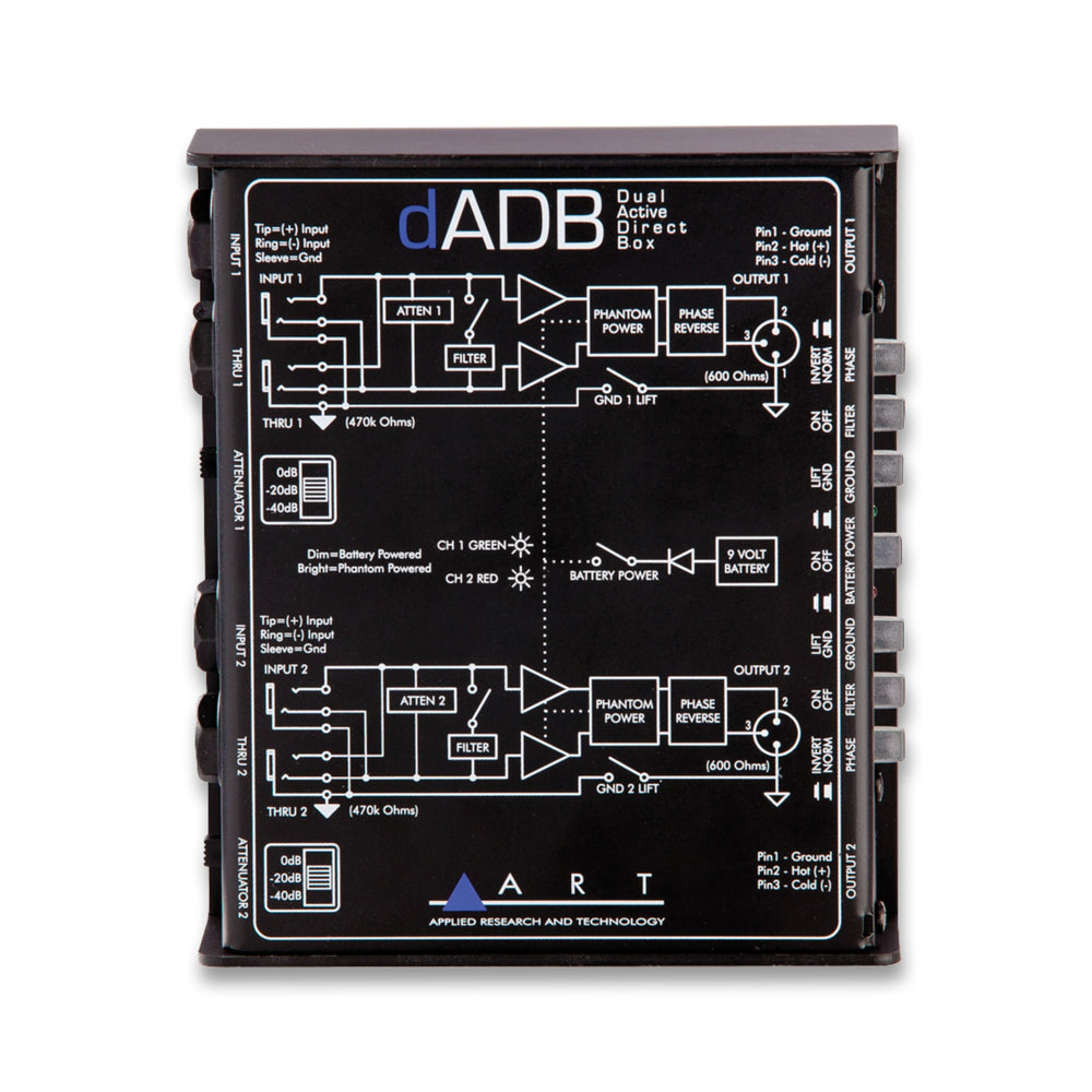 Boîtier de direct actif double DADB Art Pro Audio