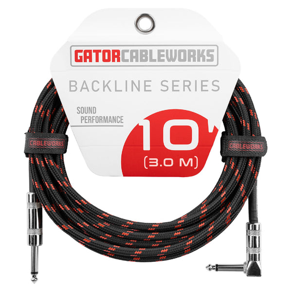 Gator GCWB-INS-10RABRD Strt To Ra Inst Cable 10Ft Black/Red