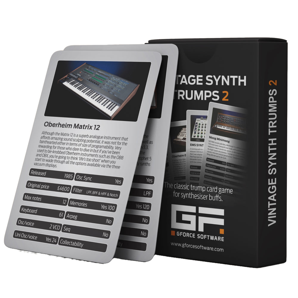 GForce Vintage Synth Trumps 2 - Card Game