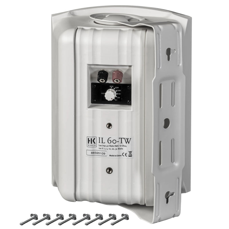HK Audio IL 60-TW Compact Speaker Install 100V 5 Taps 8 ohm (White) - 6.5"