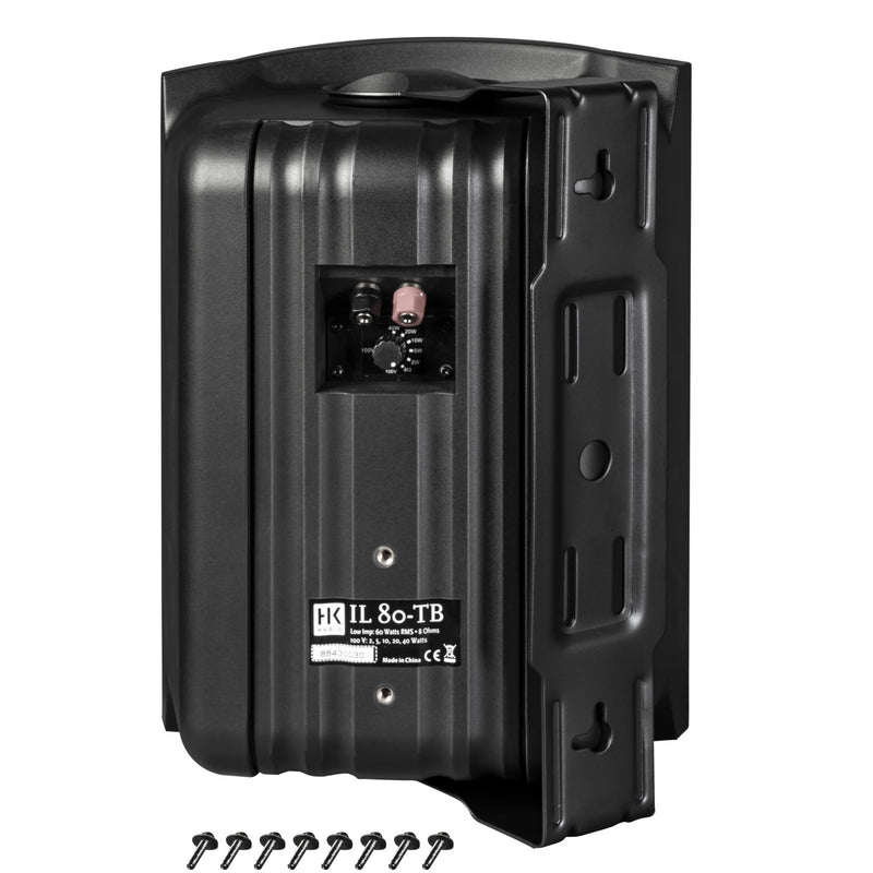 HK Audio IL80-TB Compact Speaker Install 100V 5 Taps 8 ohm (Black) - 8"