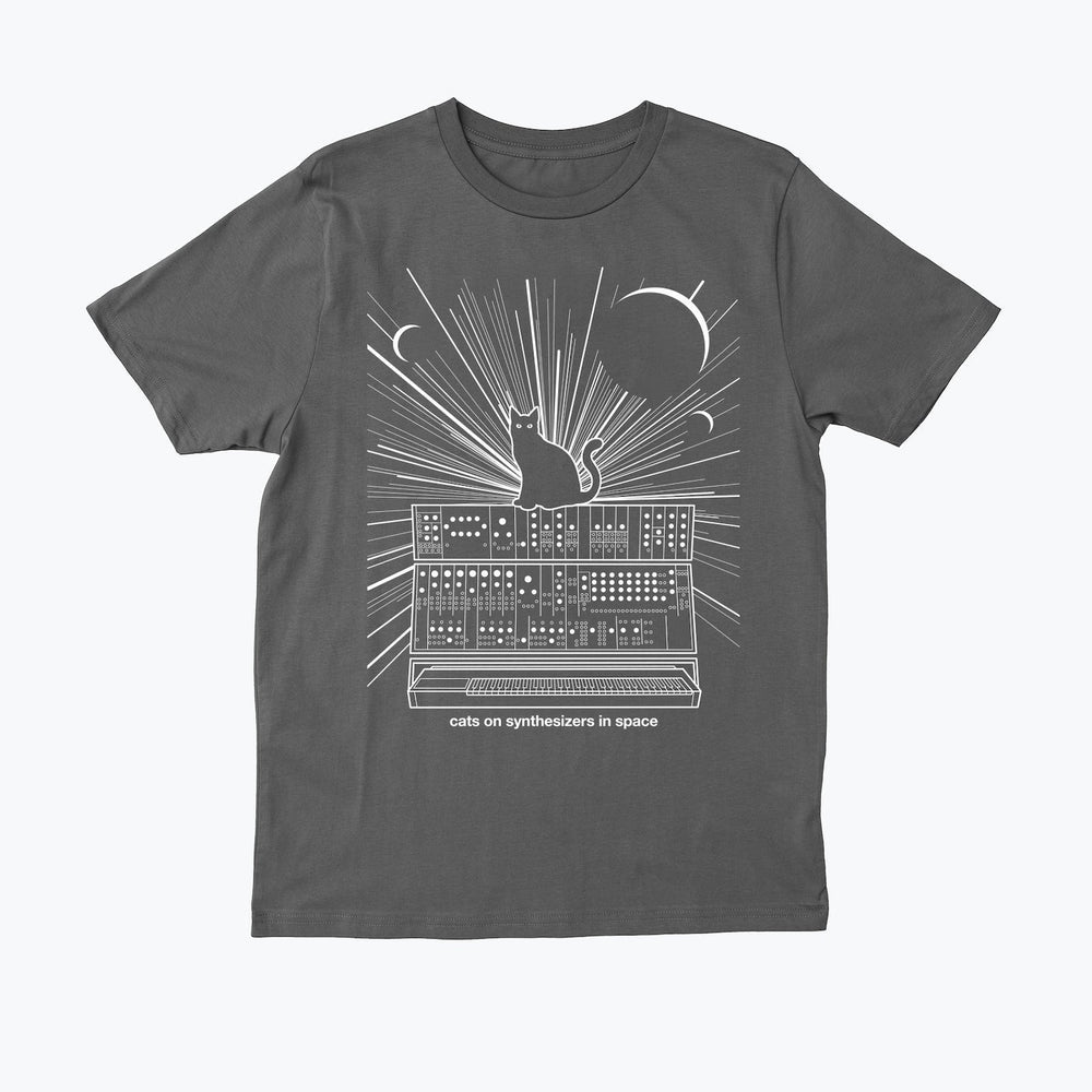 Cats On Synthesizers In Space -  Grey T-Shirt - Small