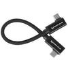 Kondor Blue Dual Right Angle 8" Usb Cable Black