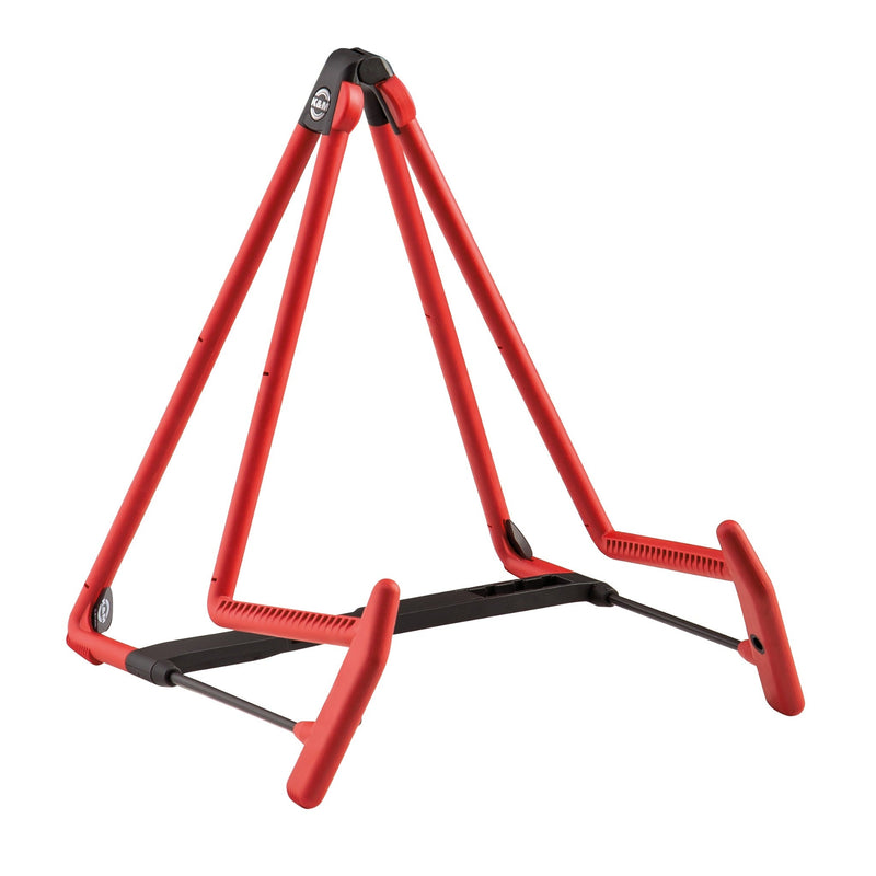 K&M 17580-RED Heli Acoustic Guitar Stand w/Crossbar