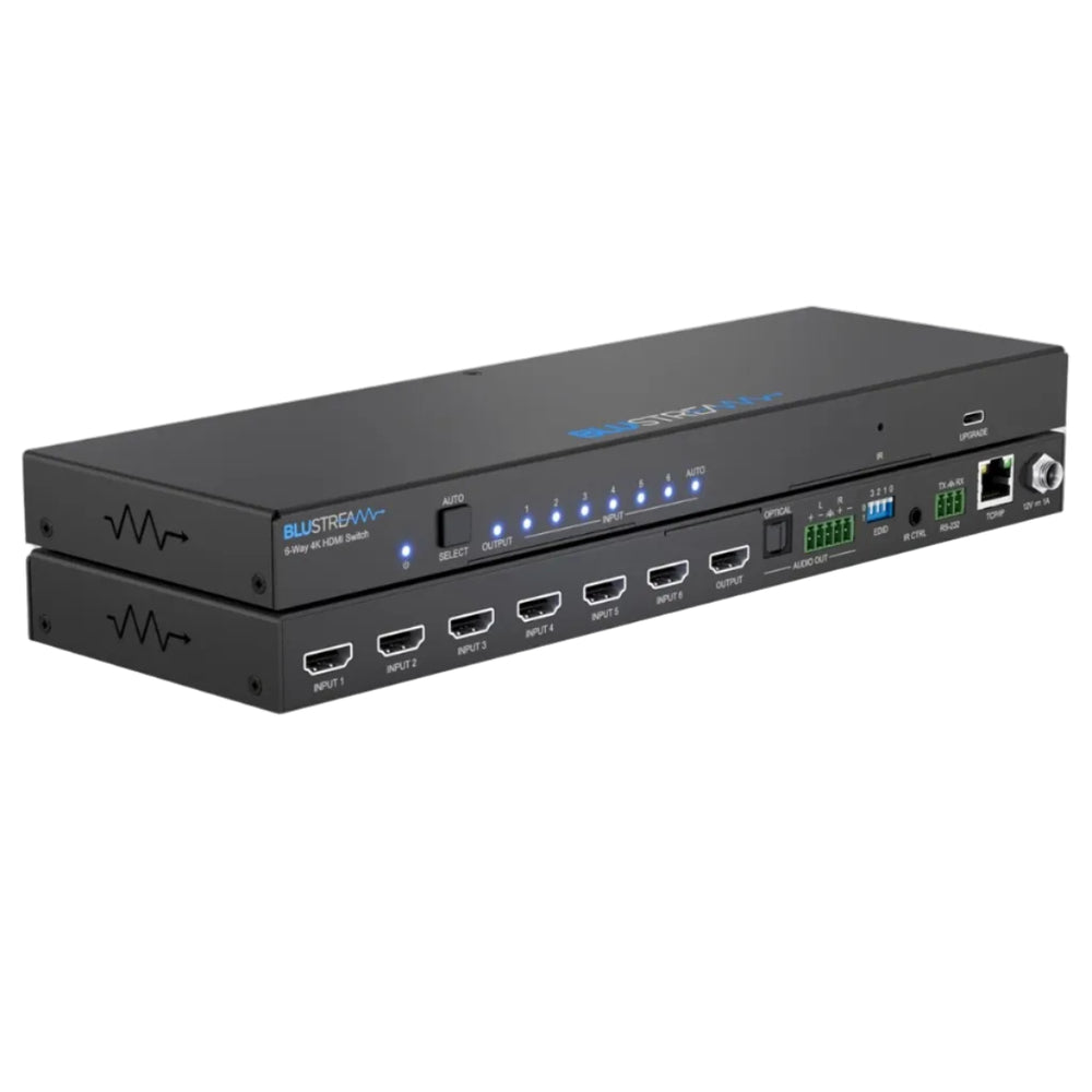 Blustream 6-Way 4K 18Gbps HDMI Switch with Audio Breakout