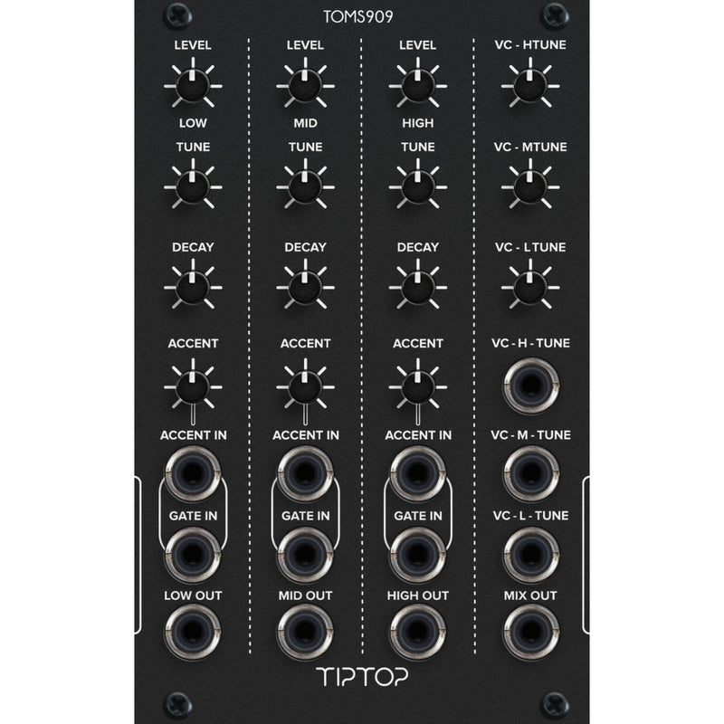 Tiptop TOMS909 TR909 VC Analog Toms Generator Black