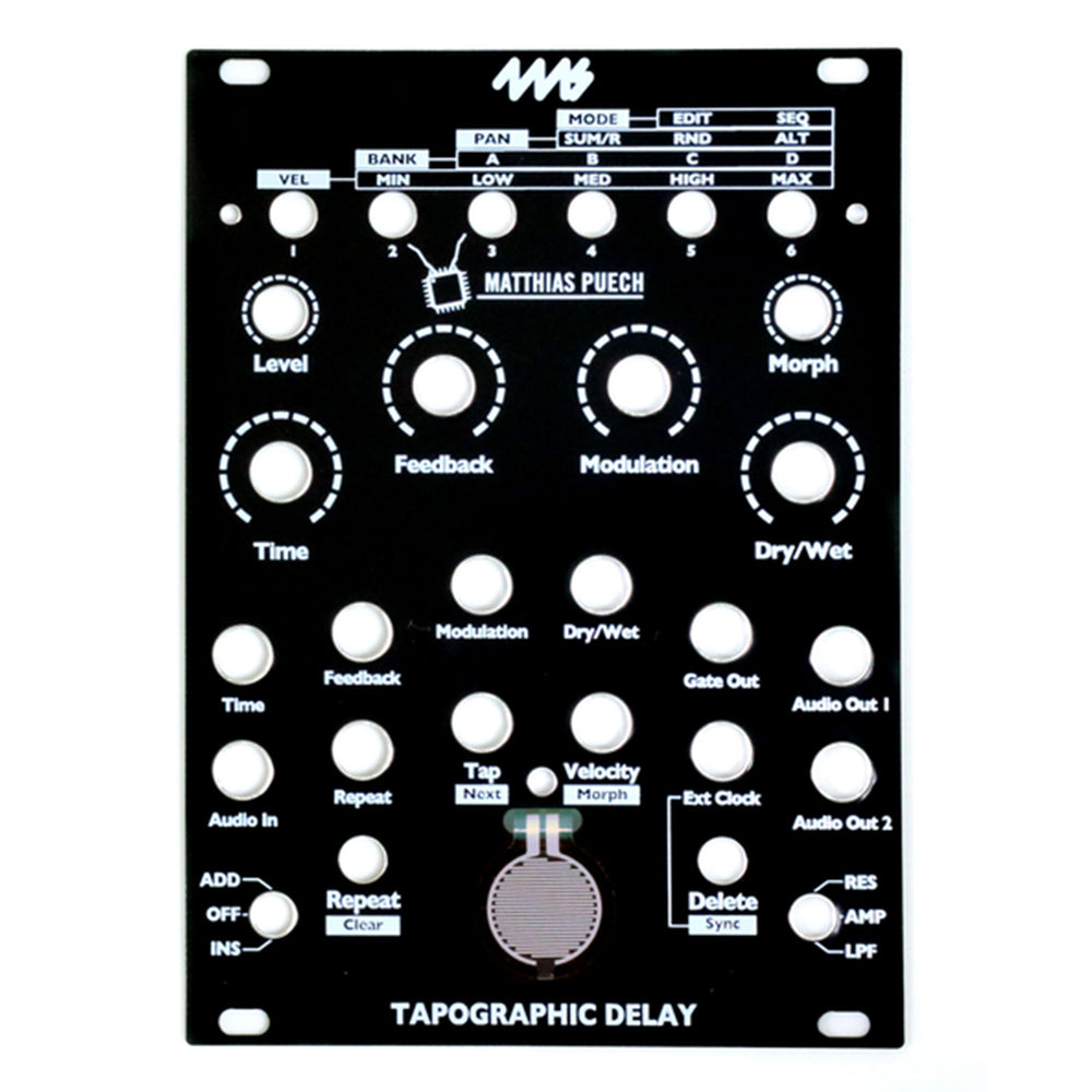 4MS TAPOGRAPHIC DELAY BLACK FACEPLATE