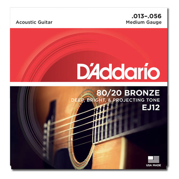 DADDARIO EJ12 80/20 BRONZE CORDES GUITARE ACOUSTIQUE