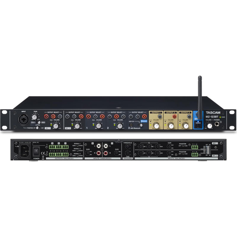 Tascam MZ-123-BT Multi-Zone Audio Mixer with Bluetooth