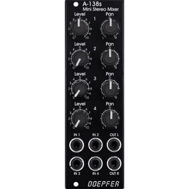 Doepfer A-138SV Mini Stereo Mixer Vintage Edition in Black
