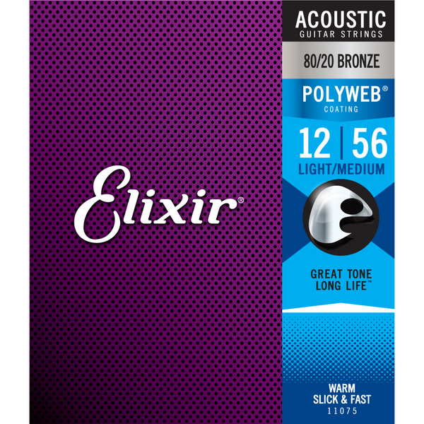 Elixir 11075 Acou GTR-6STR-PW-LITE-MD Gauge .012 - .056