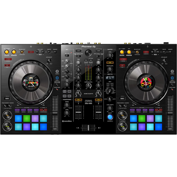 2-deck USB DJ Control Surface and 2-channel Mixer with LCD Jog Display and 16 Multicolor Performance Pads