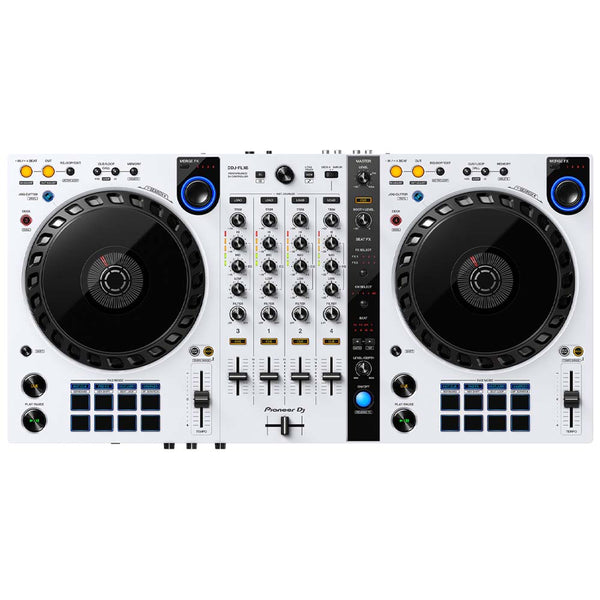 4-deck DJ Controller with 2 Track Playback Decks, 2 Sample Playback Decks, and Built-in USB Audio Interface